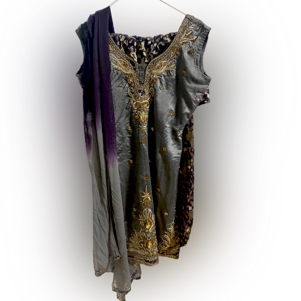 Pure Silk Shirt and broqutte in Chiffon